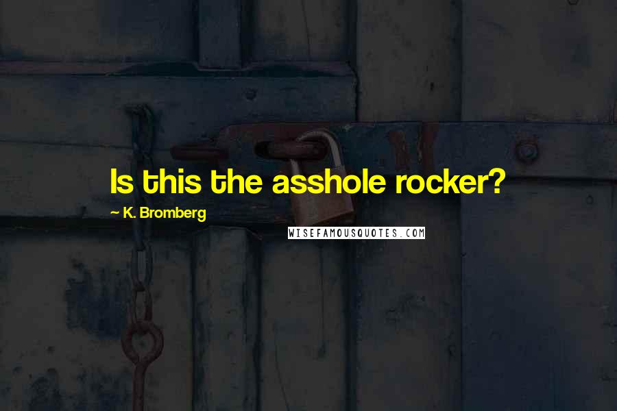 K. Bromberg Quotes: Is this the asshole rocker?