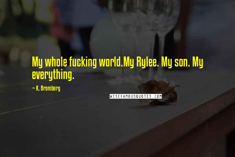 K. Bromberg Quotes: My whole fucking world.My Rylee. My son. My everything.