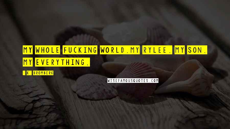 K. Bromberg Quotes: My whole fucking world.My Rylee. My son. My everything.