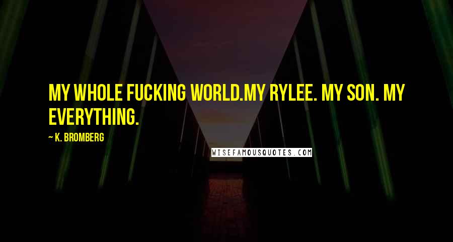 K. Bromberg Quotes: My whole fucking world.My Rylee. My son. My everything.