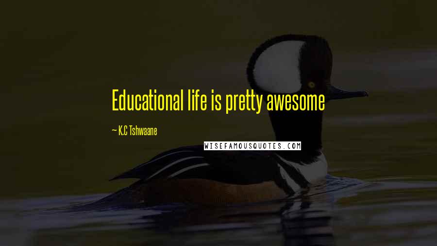 K.C Tshwaane Quotes: Educational life is pretty awesome