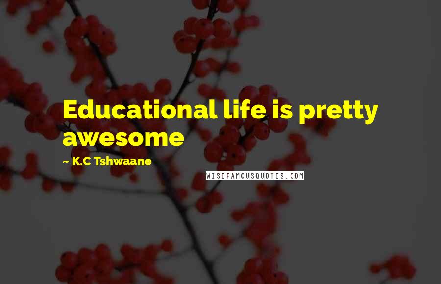 K.C Tshwaane Quotes: Educational life is pretty awesome
