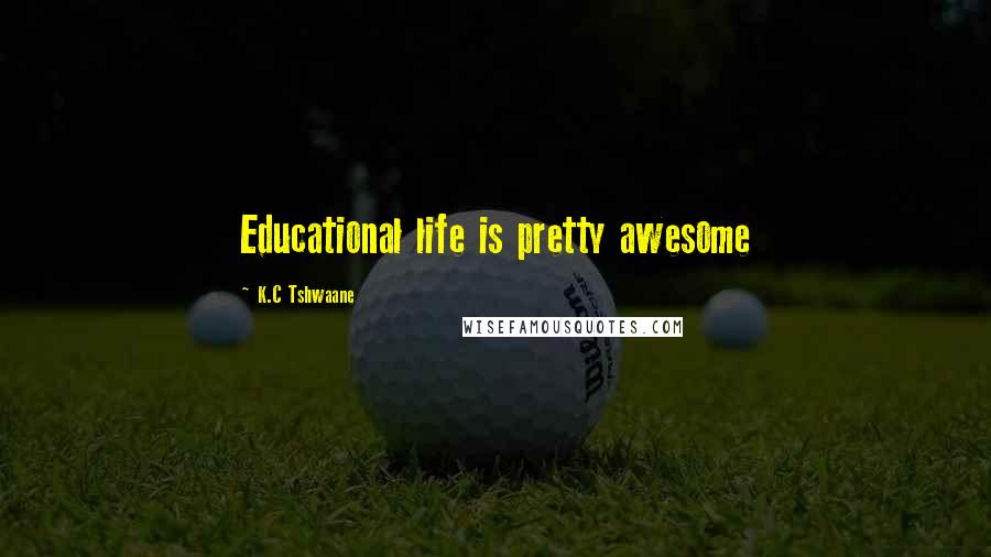 K.C Tshwaane Quotes: Educational life is pretty awesome