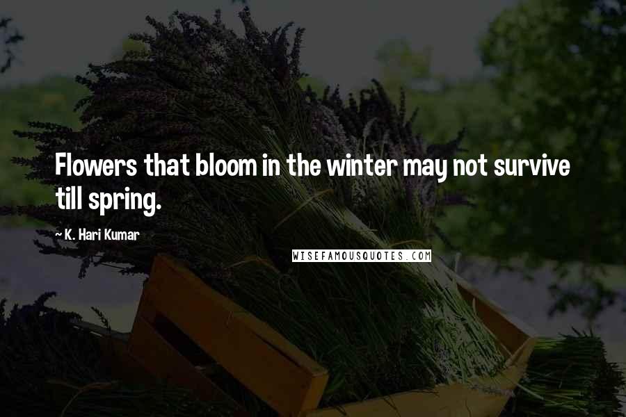 K. Hari Kumar Quotes: Flowers that bloom in the winter may not survive till spring.