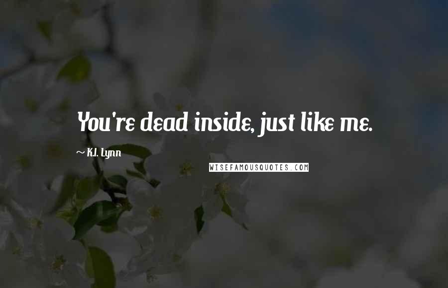 K.I. Lynn Quotes: You're dead inside, just like me.