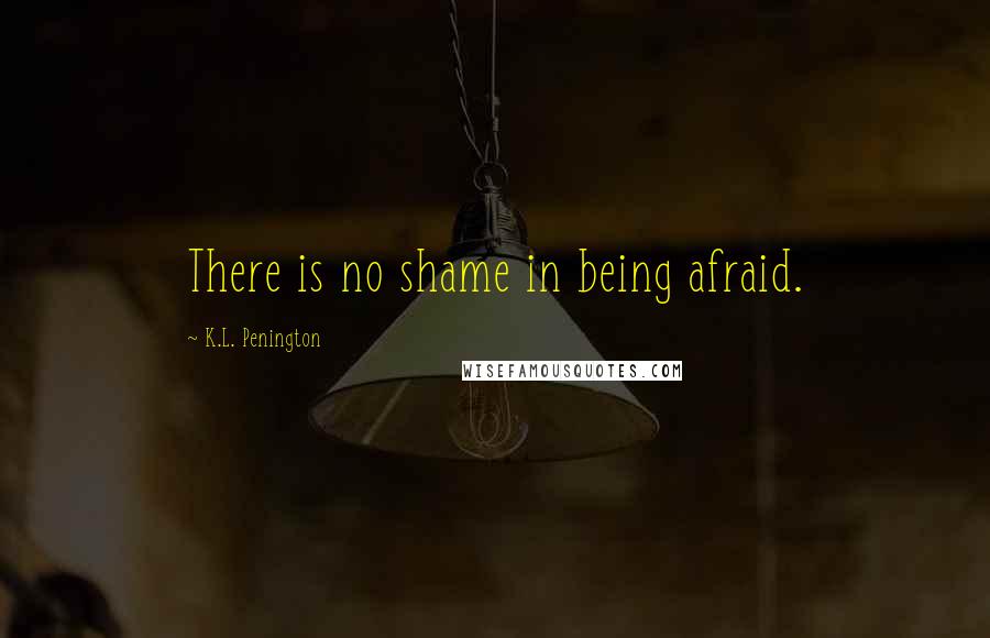 K.L. Penington Quotes: There is no shame in being afraid.