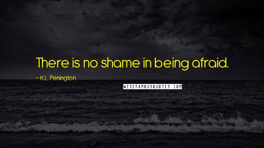 K.L. Penington Quotes: There is no shame in being afraid.