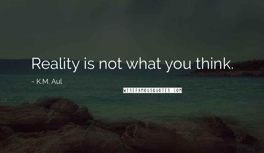 K.M. Aul Quotes: Reality is not what you think.