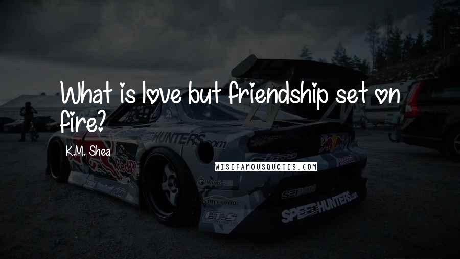 K.M. Shea Quotes: What is love but friendship set on fire?