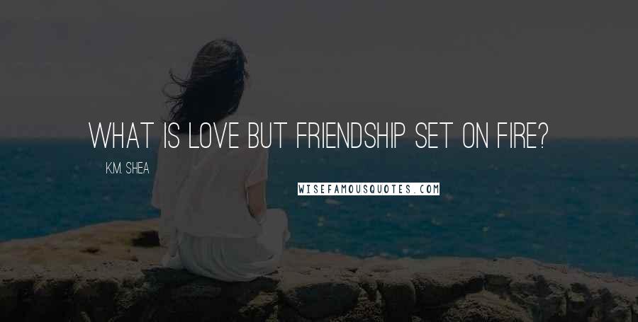 K.M. Shea Quotes: What is love but friendship set on fire?