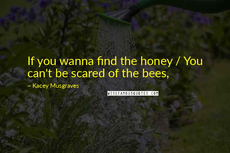 Kacey Musgraves Quotes: If you wanna find the honey / You can't be scared of the bees,