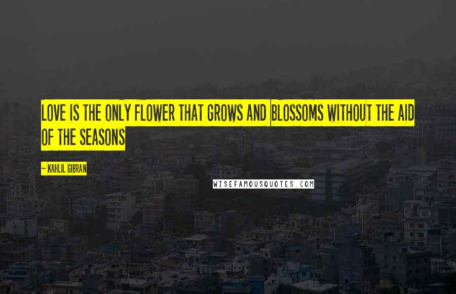Kahlil Gibran Quotes: Love is the only flower that grows and blossoms without the aid of the seasons
