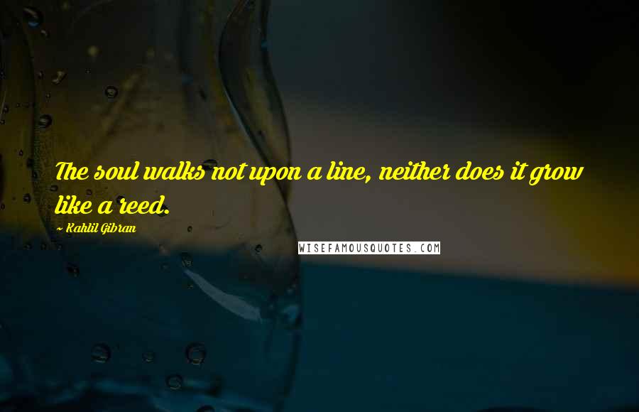 Kahlil Gibran Quotes: The soul walks not upon a line, neither does it grow like a reed.