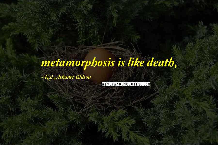 Kai Ashante Wilson Quotes: metamorphosis is like death,