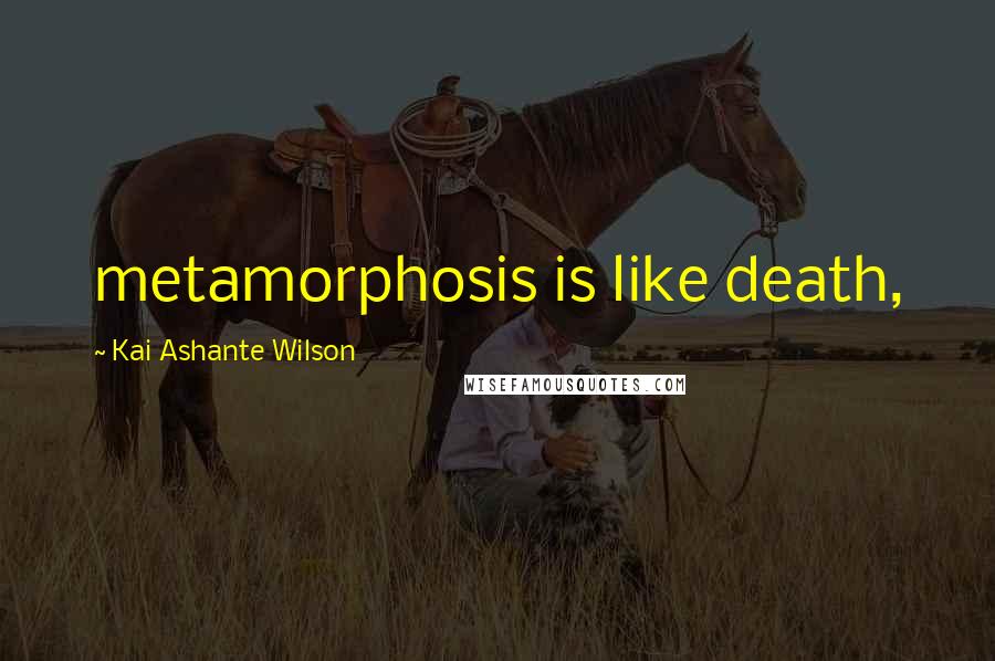 Kai Ashante Wilson Quotes: metamorphosis is like death,