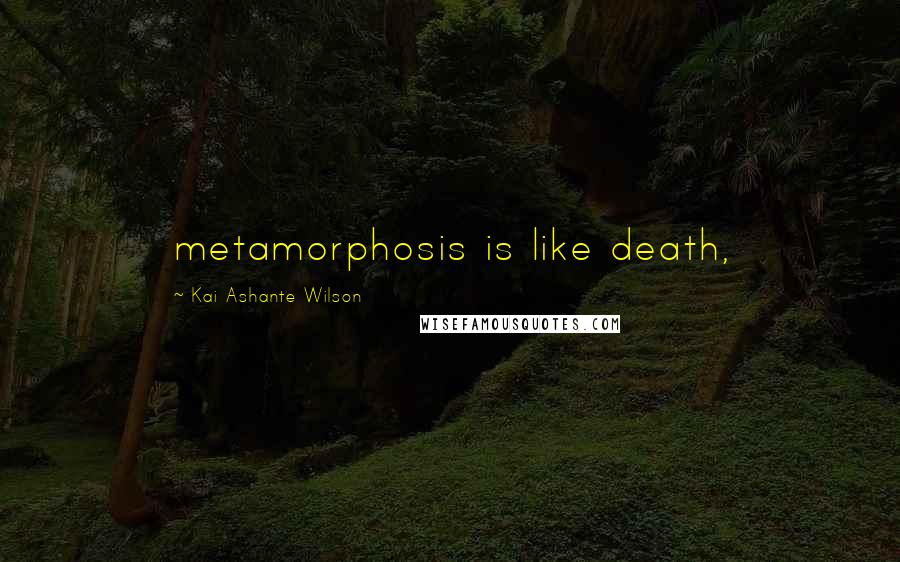 Kai Ashante Wilson Quotes: metamorphosis is like death,