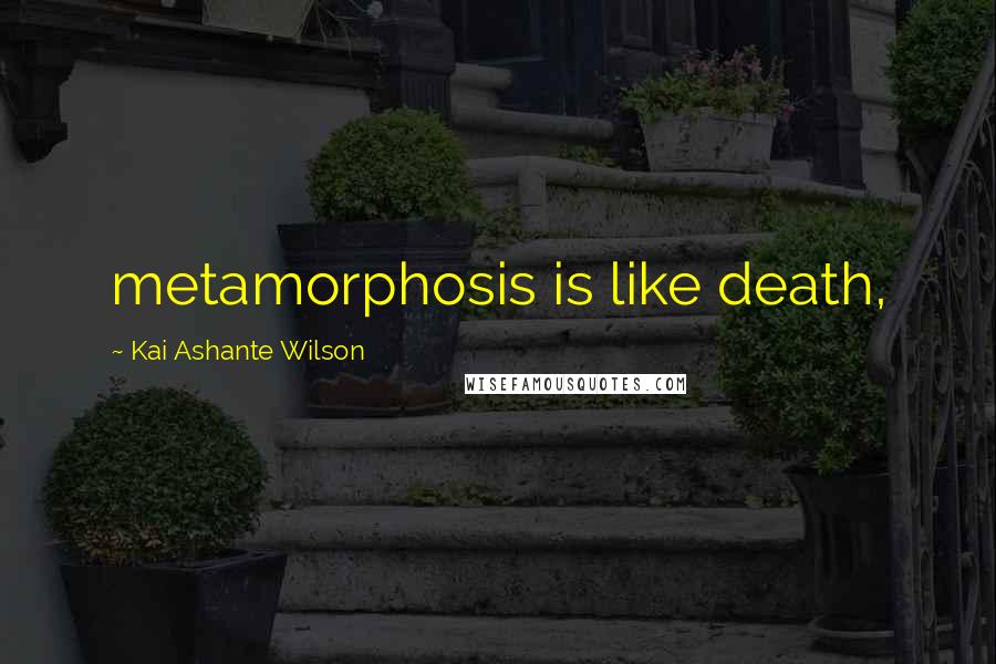 Kai Ashante Wilson Quotes: metamorphosis is like death,