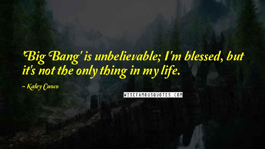 Kaley Cuoco Quotes: 'Big Bang' is unbelievable; I'm blessed, but it's not the only thing in my life.