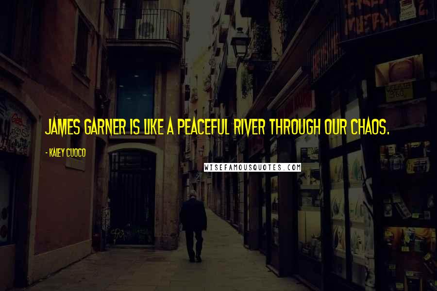 Kaley Cuoco Quotes: James Garner is like a peaceful river through our chaos.