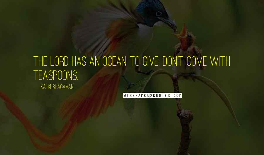 Kalki Bhagavan Quotes: The Lord has an ocean to give. Don't come with teaspoons.