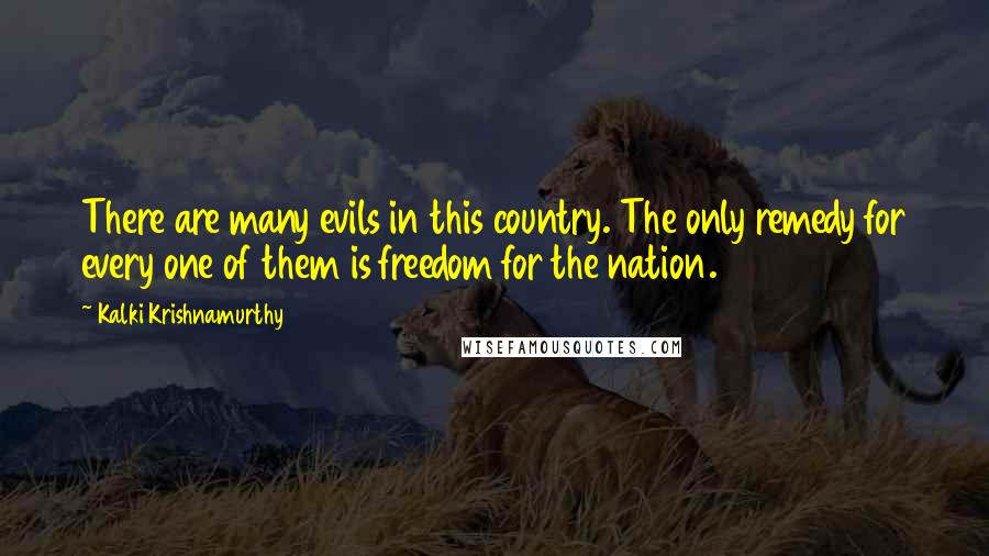 Kalki Krishnamurthy Quotes: There are many evils in this country. The only remedy for every one of them is freedom for the nation.