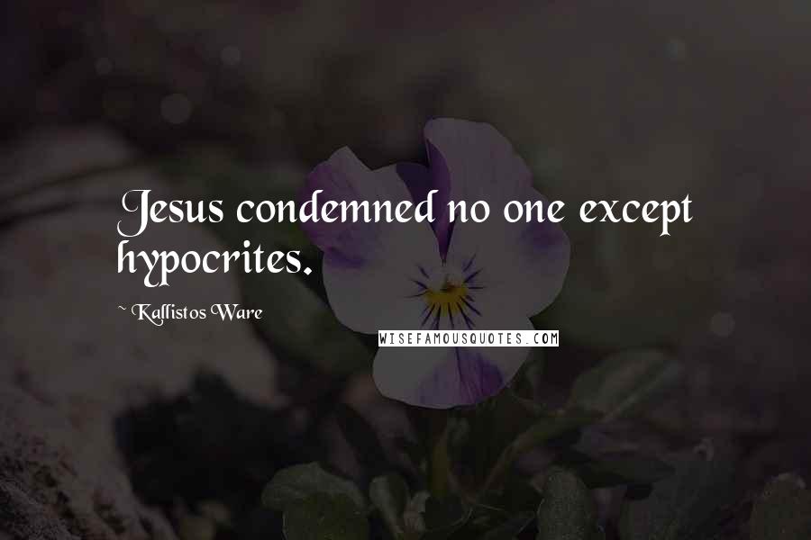 Kallistos Ware Quotes: Jesus condemned no one except hypocrites.