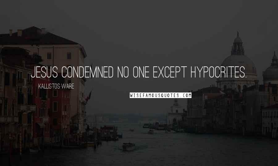 Kallistos Ware Quotes: Jesus condemned no one except hypocrites.