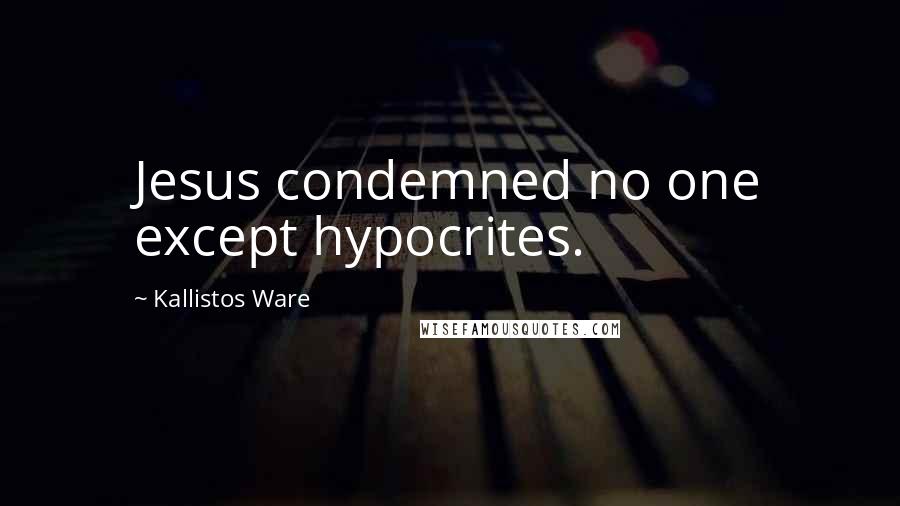 Kallistos Ware Quotes: Jesus condemned no one except hypocrites.