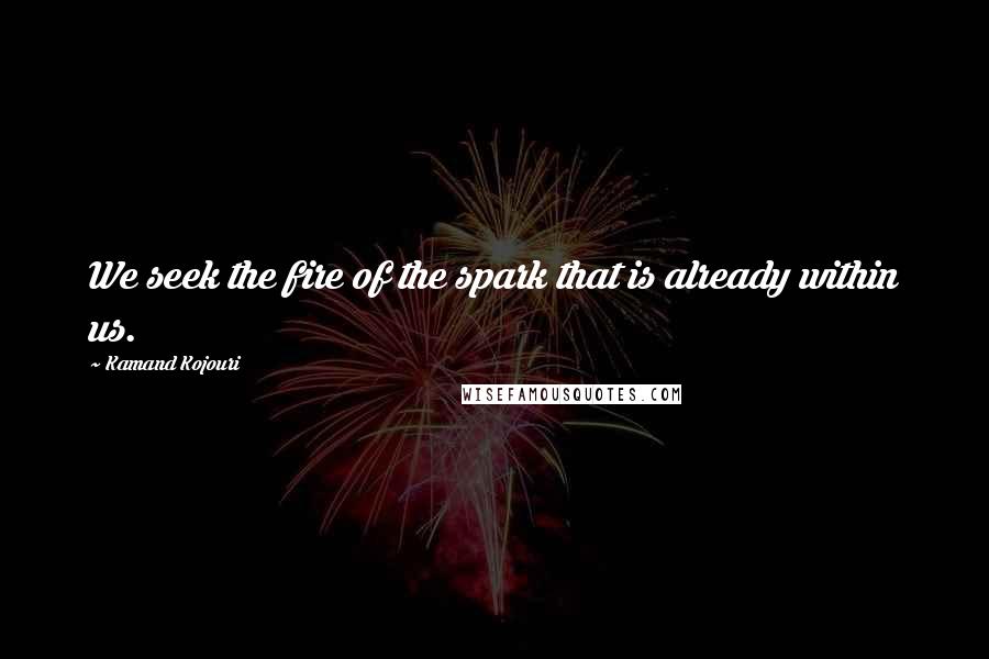 Kamand Kojouri Quotes: We seek the fire of the spark that is already within us.