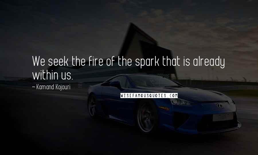 Kamand Kojouri Quotes: We seek the fire of the spark that is already within us.