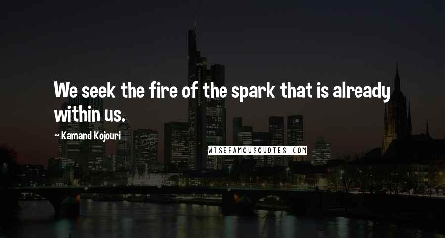 Kamand Kojouri Quotes: We seek the fire of the spark that is already within us.