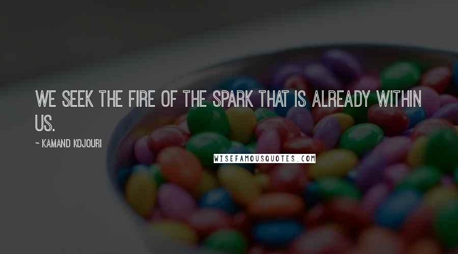 Kamand Kojouri Quotes: We seek the fire of the spark that is already within us.