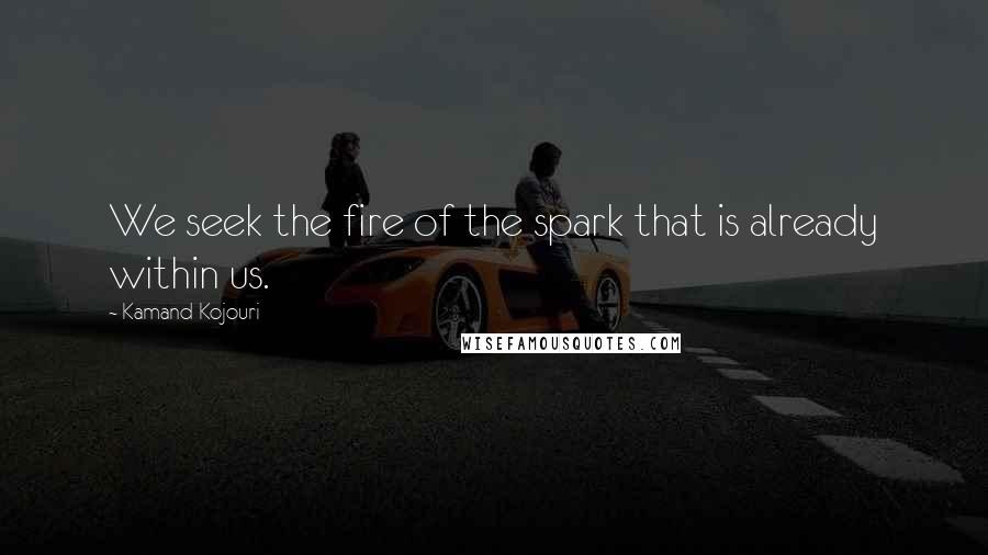 Kamand Kojouri Quotes: We seek the fire of the spark that is already within us.