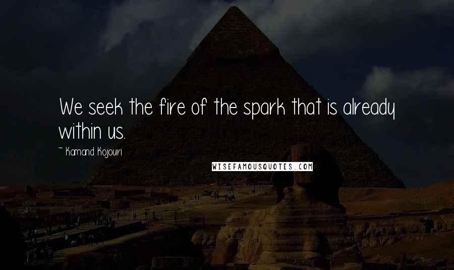 Kamand Kojouri Quotes: We seek the fire of the spark that is already within us.