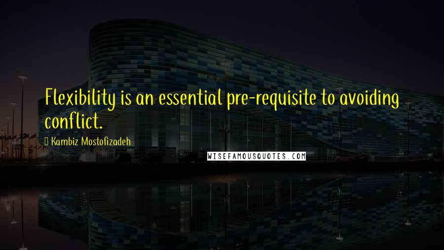 Kambiz Mostofizadeh Quotes: Flexibility is an essential pre-requisite to avoiding conflict.