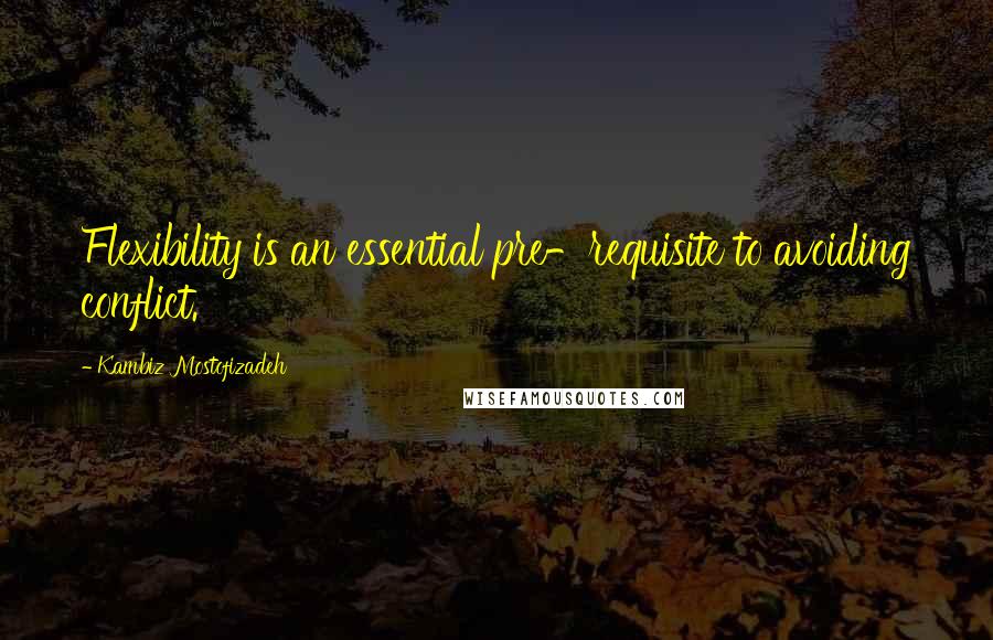 Kambiz Mostofizadeh Quotes: Flexibility is an essential pre-requisite to avoiding conflict.