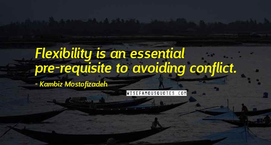 Kambiz Mostofizadeh Quotes: Flexibility is an essential pre-requisite to avoiding conflict.