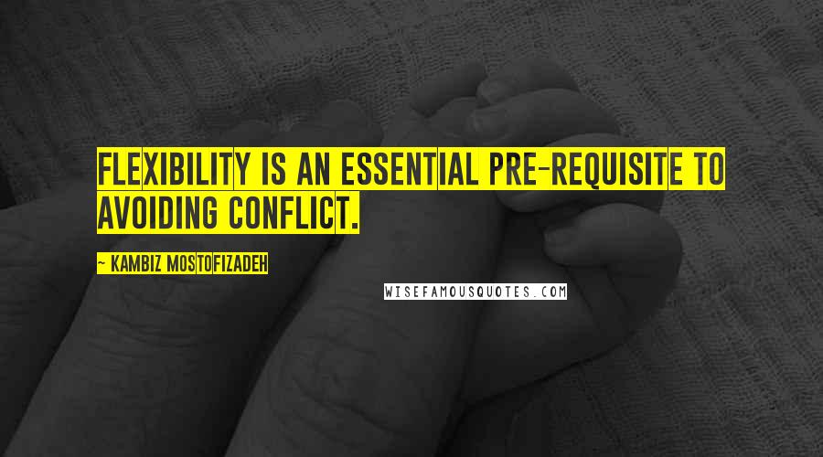 Kambiz Mostofizadeh Quotes: Flexibility is an essential pre-requisite to avoiding conflict.