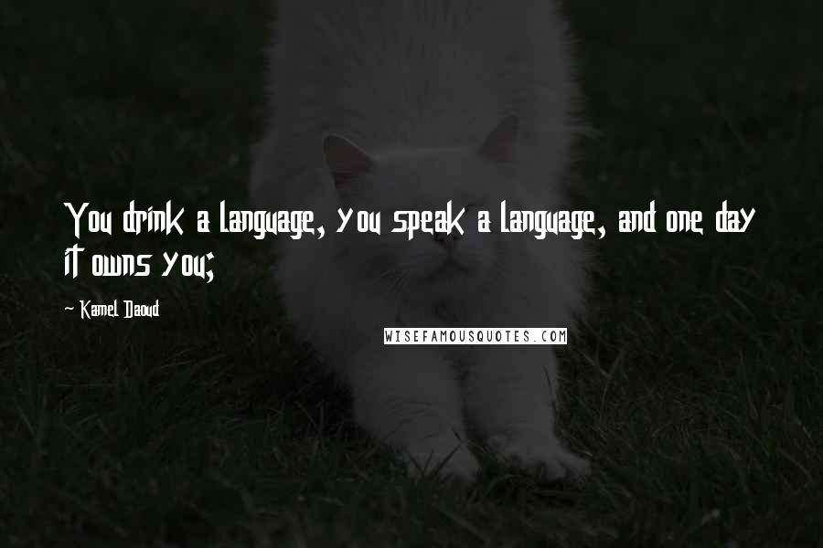 Kamel Daoud Quotes: You drink a language, you speak a language, and one day it owns you;