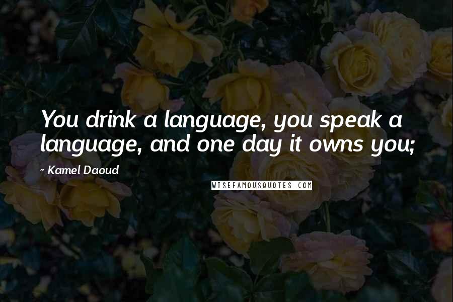 Kamel Daoud Quotes: You drink a language, you speak a language, and one day it owns you;