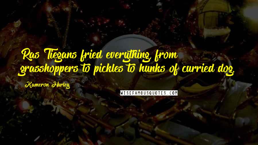 Kameron Hurley Quotes: Ras Tiegans fried everything, from grasshoppers to pickles to hunks of curried dog.
