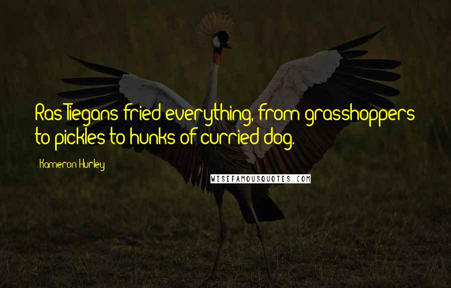 Kameron Hurley Quotes: Ras Tiegans fried everything, from grasshoppers to pickles to hunks of curried dog.