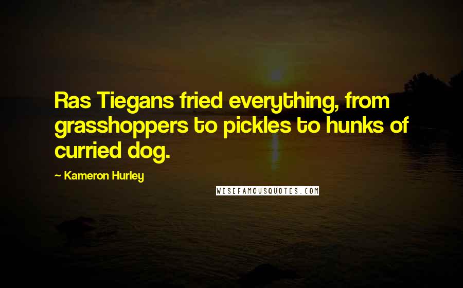 Kameron Hurley Quotes: Ras Tiegans fried everything, from grasshoppers to pickles to hunks of curried dog.