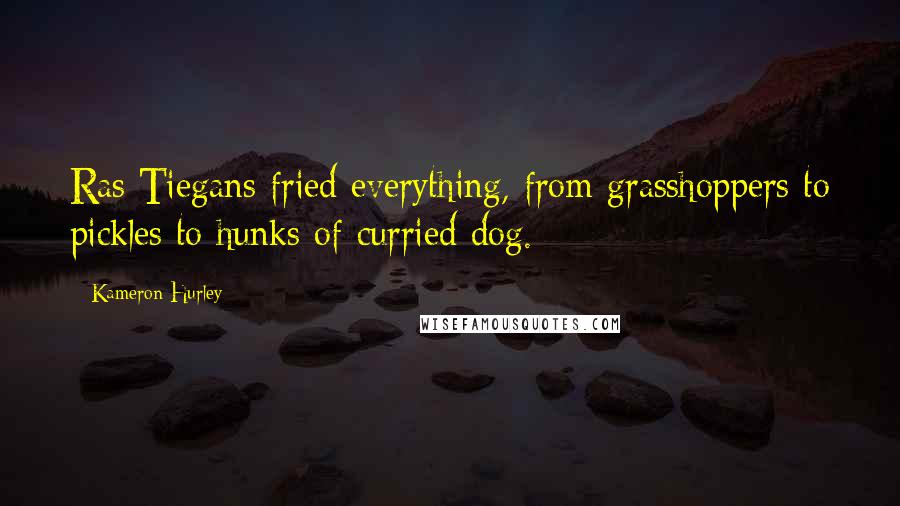 Kameron Hurley Quotes: Ras Tiegans fried everything, from grasshoppers to pickles to hunks of curried dog.
