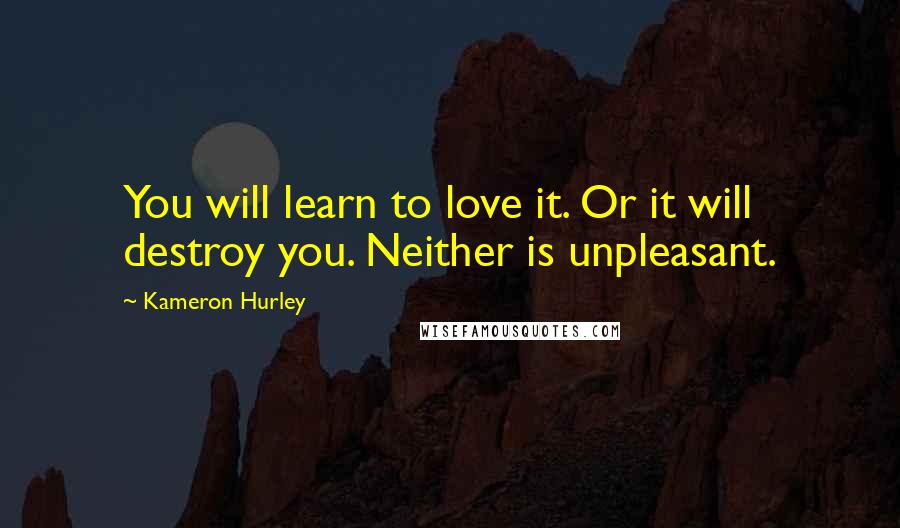 Kameron Hurley Quotes: You will learn to love it. Or it will destroy you. Neither is unpleasant.