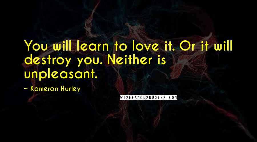 Kameron Hurley Quotes: You will learn to love it. Or it will destroy you. Neither is unpleasant.