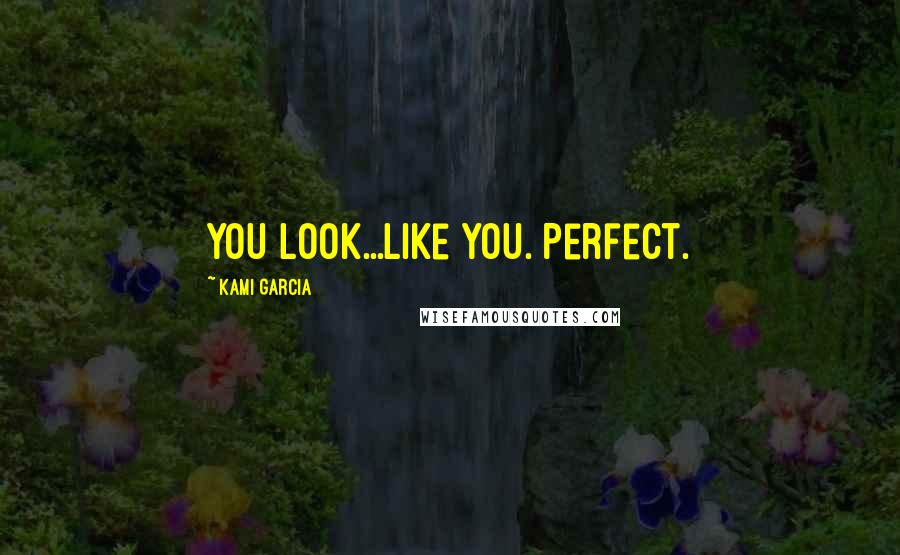 Kami Garcia Quotes: You look...like you. Perfect.