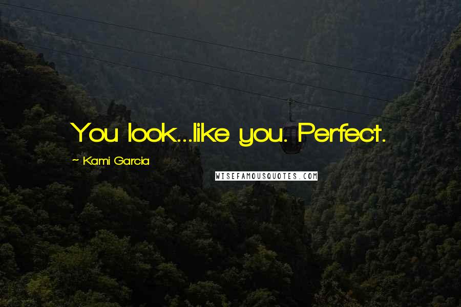 Kami Garcia Quotes: You look...like you. Perfect.