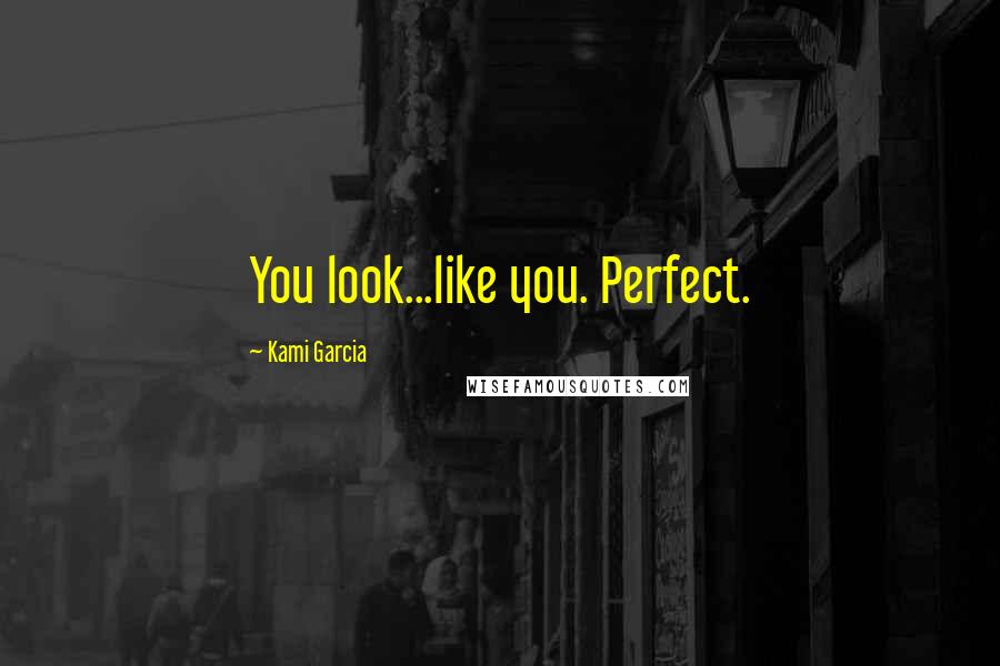 Kami Garcia Quotes: You look...like you. Perfect.