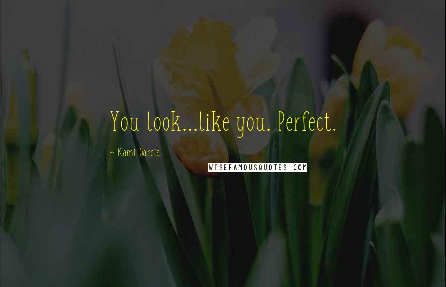 Kami Garcia Quotes: You look...like you. Perfect.